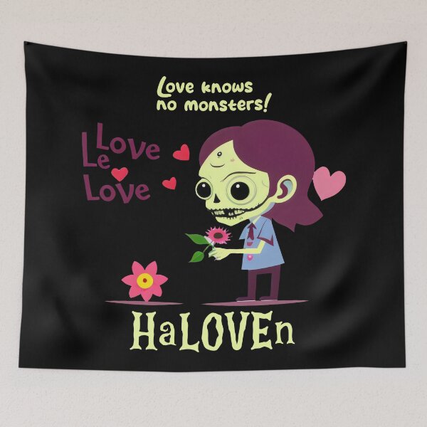 Item preview, HaLOVEn "Love Knows No Monsters" Zombie with Flower - Cute Undead Romance designed and sold by Prime-Studio.