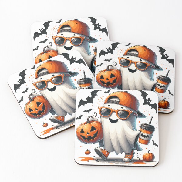 Item preview, Spooky Ghost Sunglasses Coffee Vibes for Halloween Lovers designed and sold by ROOFY-HK.