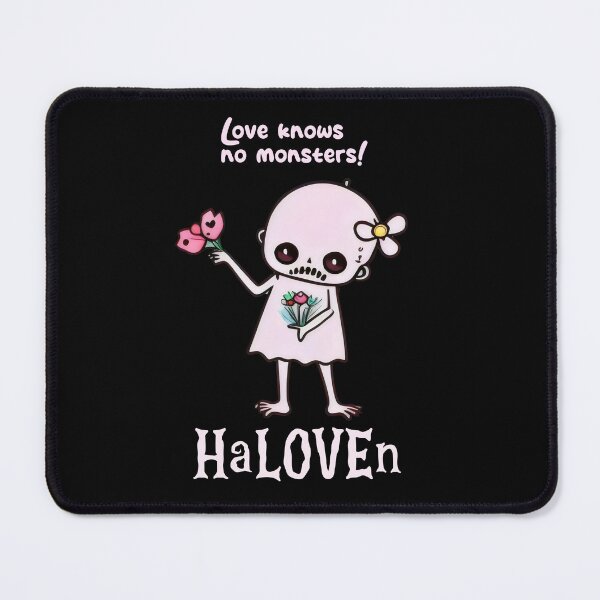 Item preview, Adorable HaLOVEn "Love Knows No Monsters" Skeleton with Flowers - Cute Halloween Romance designed and sold by Prime-Studio.