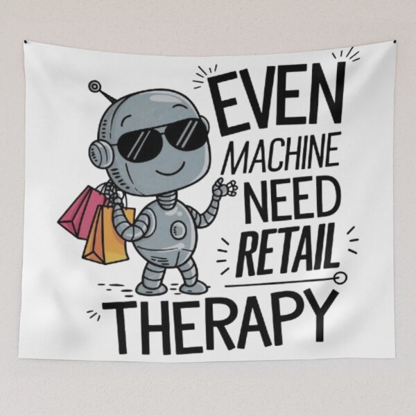 Item preview, Retail Therapy Robot Even Machines Need a Break designed and sold by XquisiteFashion.