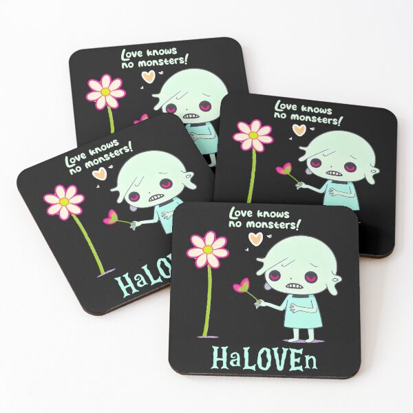 Item preview, Cute HaLOVEn Zombie with Flower - Love Knows No Monsters Pastel Art designed and sold by Prime-Studio.