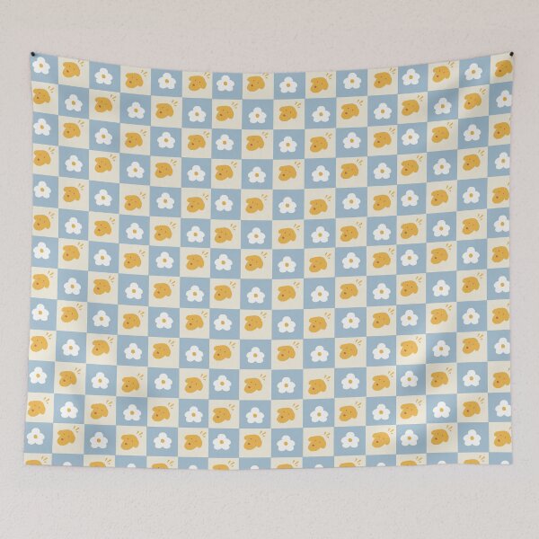 Item preview, Kawaii dog and flower pattern  designed and sold by LUJI PATTERN ATELIER .