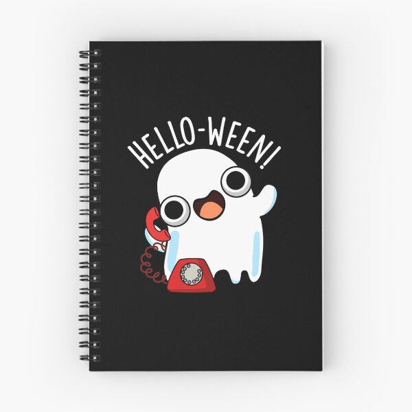 Item preview, Hello-ween Funny Ghost Pun  (Dark BG) designed and sold by punnybone.