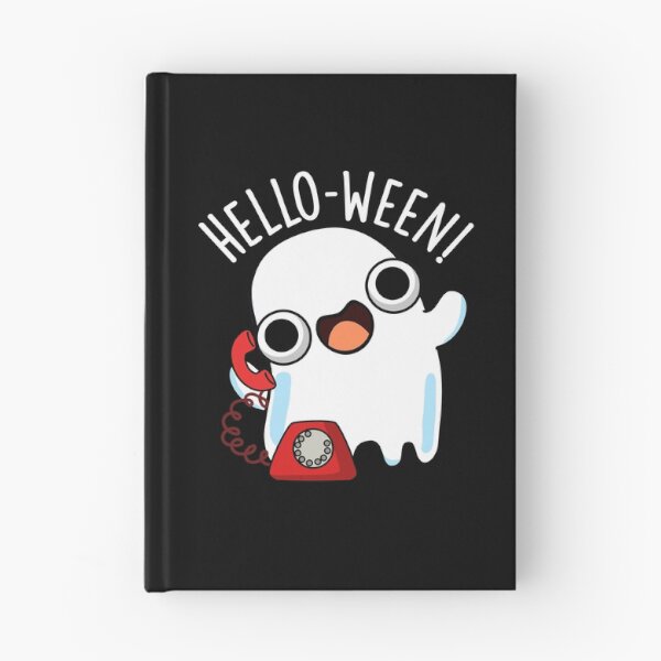 Item preview, Hello-ween Funny Ghost Pun  (Dark BG) designed and sold by punnybone.