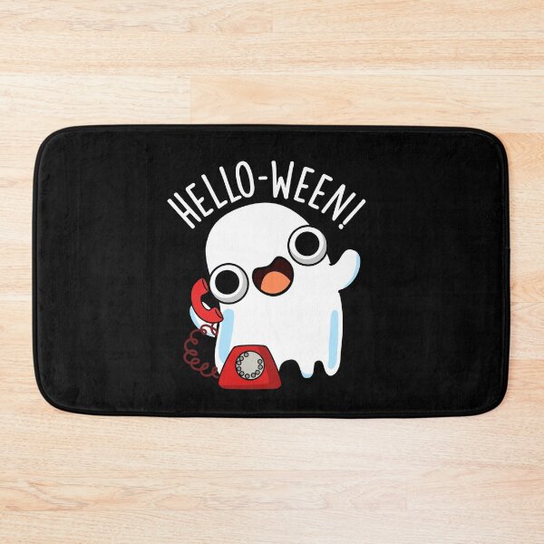 Item preview, Hello-ween Funny Ghost Pun  (Dark BG) designed and sold by punnybone.