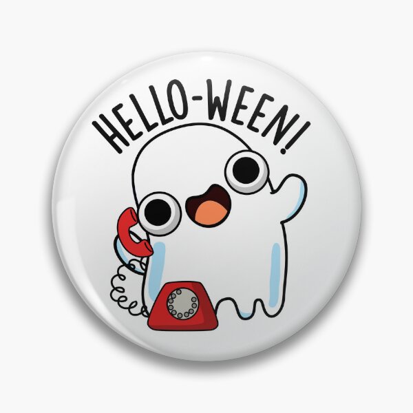 Item preview, Hello-ween Funny Ghost Pun  designed and sold by punnybone.