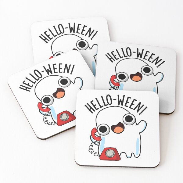 Item preview, Hello-ween Funny Ghost Pun  designed and sold by punnybone.