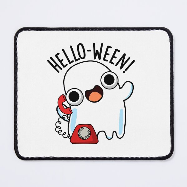 Item preview, Hello-ween Funny Ghost Pun  designed and sold by punnybone.
