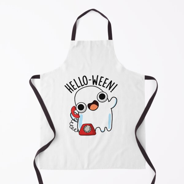Item preview, Hello-ween Funny Ghost Pun designed and sold by punnybone.