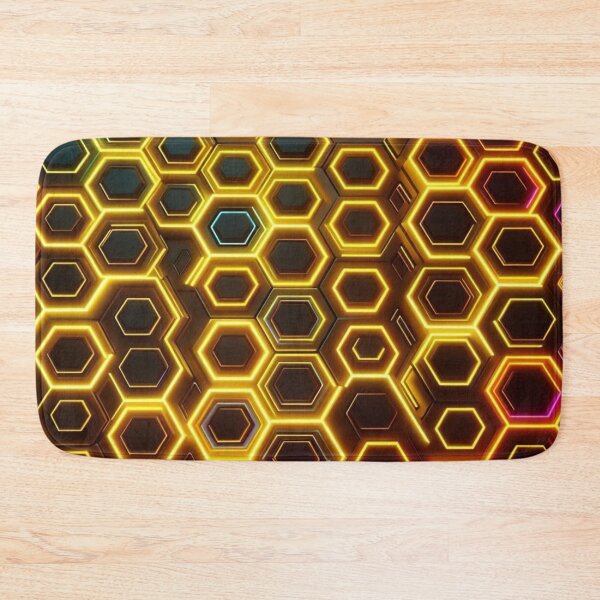 Item preview, Neon Hexagon Grid designed and sold by TeslaSt0re.