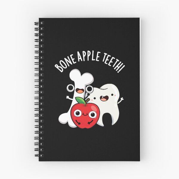 Item preview, Bone Apple Teeth Funny Bona Appetit Pun  (Dark BG) designed and sold by punnybone.