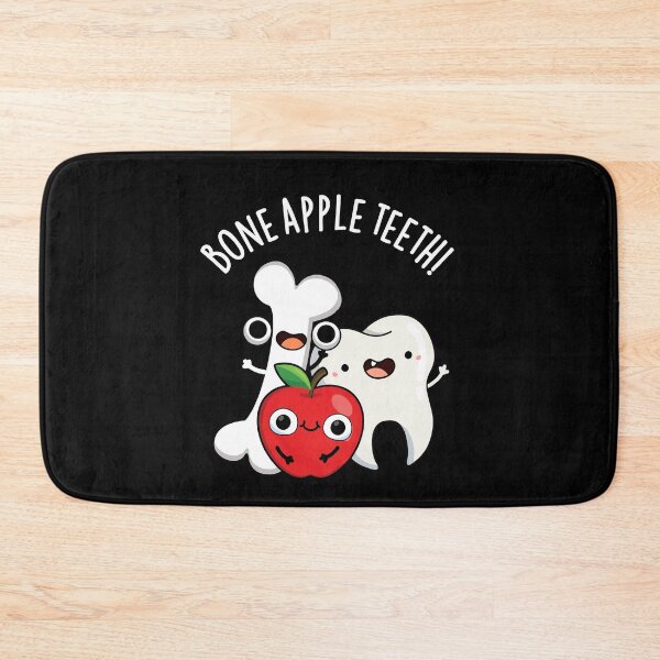 Item preview, Bone Apple Teeth Funny Bona Appetit Pun  (Dark BG) designed and sold by punnybone.