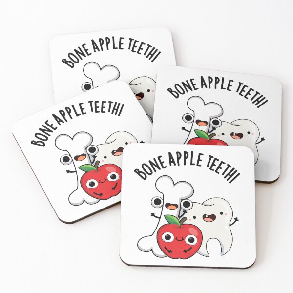 Item preview, Bone Apple Teeth Funny Bona Appetit Pun  designed and sold by punnybone.