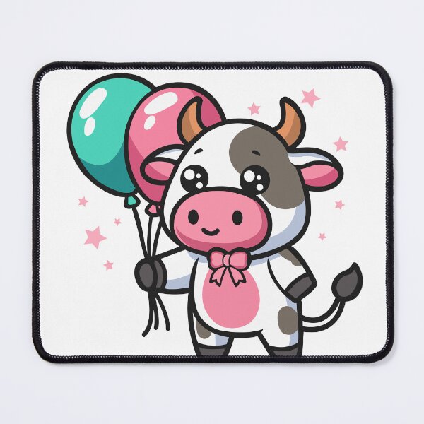 Item preview, Cute Cow with Balloons – T-Shirts & Stickers Design designed and sold by CreativeTomb.