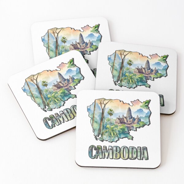 Item preview, Cambodia Watercolor Map designed and sold by Motivburg.