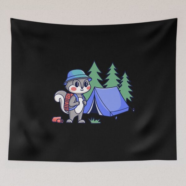 Item preview, Cute camping squirrel designed and sold by DREAMINGROOSTER.