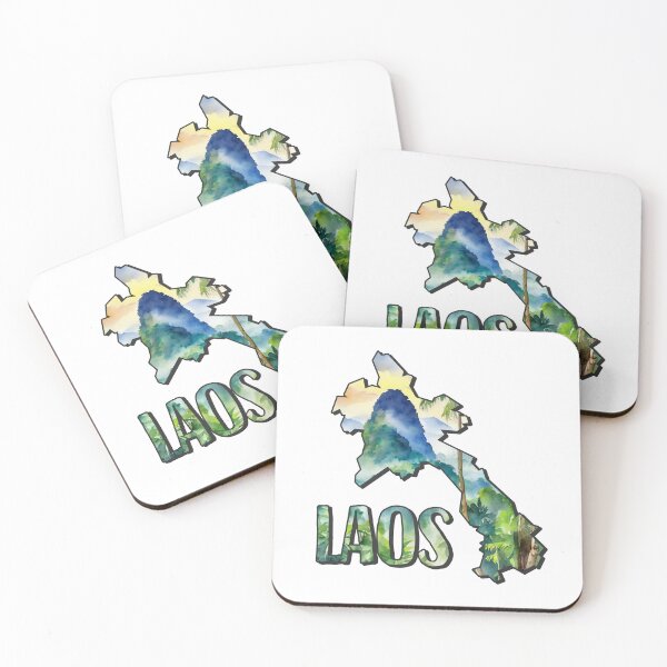 Item preview, Laos Watercolor Map designed and sold by Motivburg.