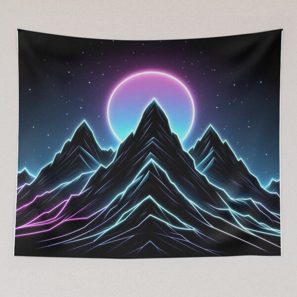 Item preview, Neon Mountain Nightscape designed and sold by TeslaSt0re.