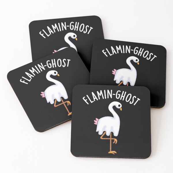 Item preview, Flamin-ghost Funny Flamingo Ghost Pun  (Dark BG) designed and sold by punnybone.