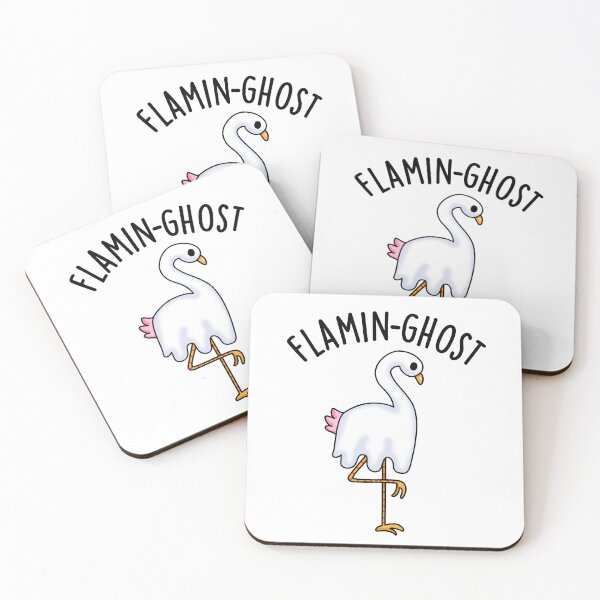 Item preview, Flamin-ghost Funny Flamingo Ghost Pun  designed and sold by punnybone.