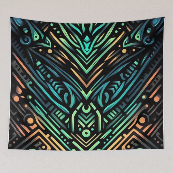 Item preview, Neon Tribal Tapestry designed and sold by TeslaSt0re.