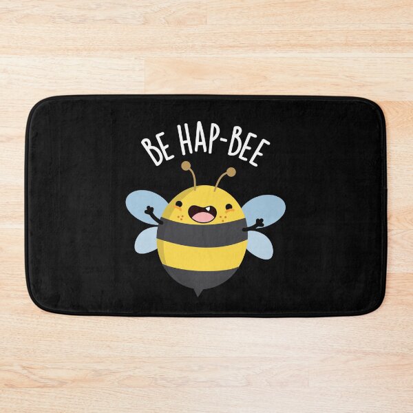 Item preview, Be Hap-bee Funny Bee Pun (Dark BG) designed and sold by punnybone.