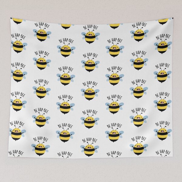 Item preview, Be Hap-bee Funny Bee Pun  designed and sold by punnybone.