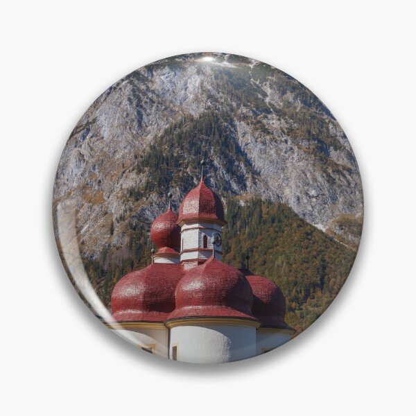 Item preview, Pilgrimage Church of St. Bartholomä with Watzmann East Face at Königssee in Autumn designed and sold by Torsten  Krüger.