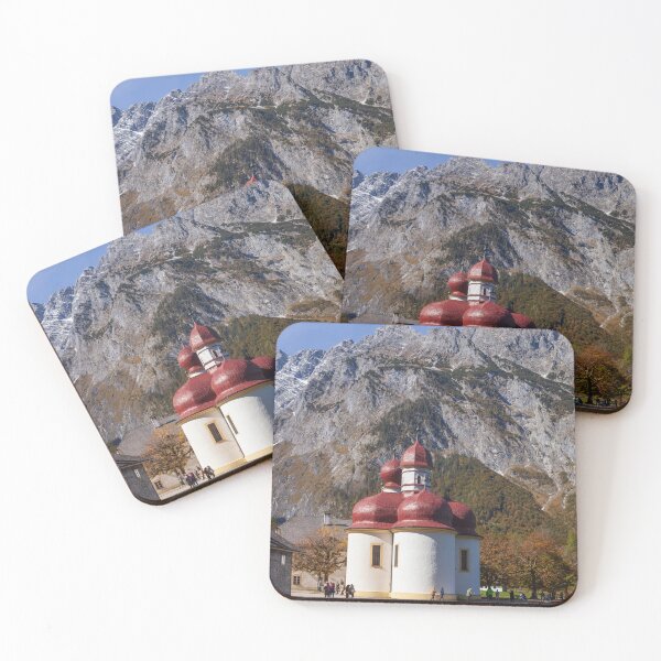 Item preview, Pilgrimage Church of St. Bartholomä with Watzmann East Face at Königssee in Autumn designed and sold by Torsten  Krüger.