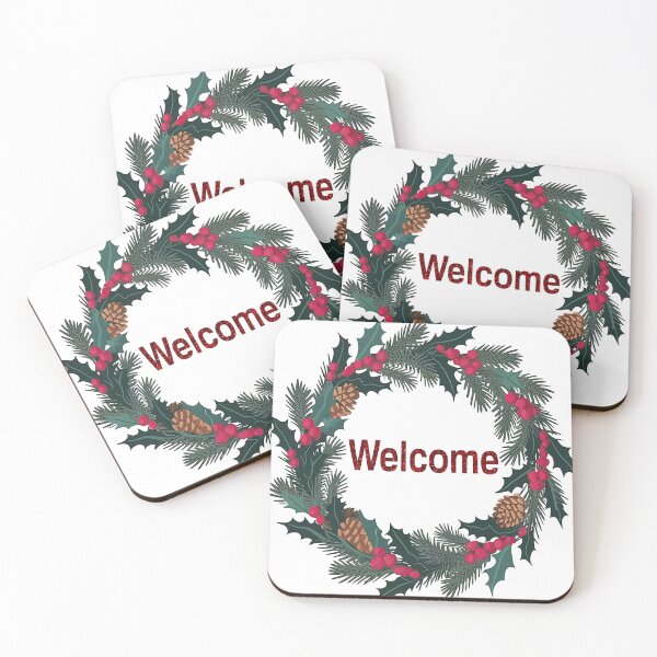 Item preview, Welcome Holiday Winter Wreath designed and sold by Verycutethings.