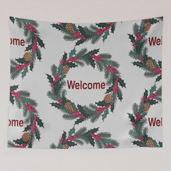 Item preview, Welcome Holiday Winter Wreath designed and sold by Verycutethings.