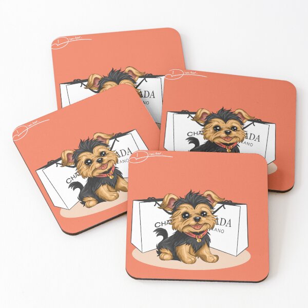Item preview, Cartoon yorkie shopping  designed and sold by DimsArtShop.