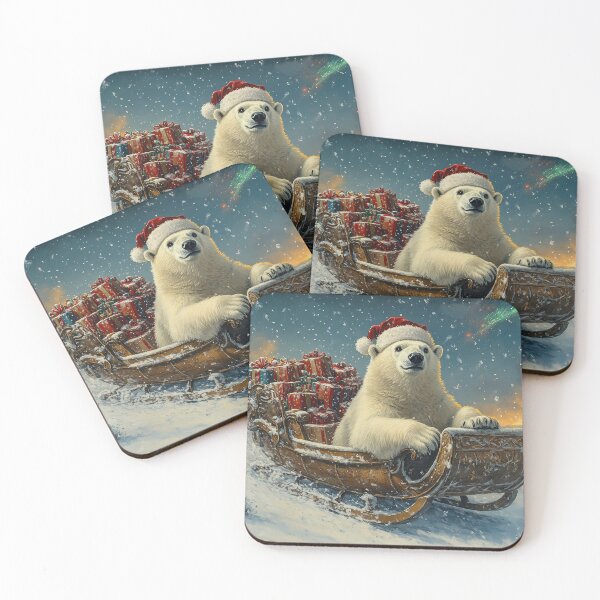 Item preview, Polar Bear Christmas Santa Claus Holidays X-Mas Christmas Present Merry Christmas designed and sold by ArtHouseNiklas.