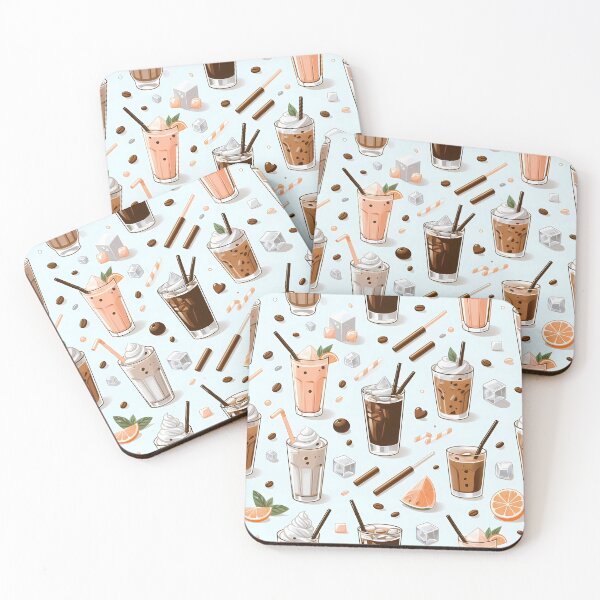 Item preview, Iced Coffee Lover Pattern designed and sold by JavisSRDesign.