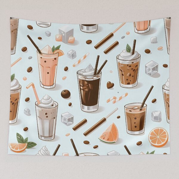 Item preview, Iced Coffee Lover Pattern designed and sold by JavisSRDesign.