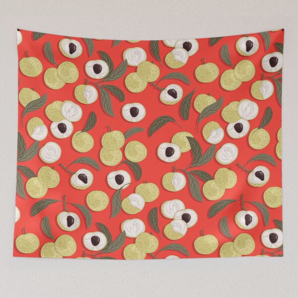 Item preview, Longan, Bright red background designed and sold by Alex  Blud.
