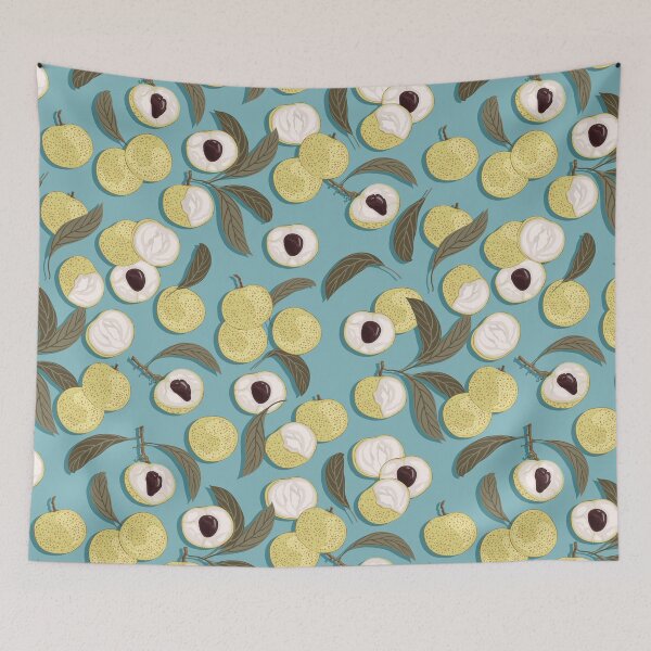 Item preview, Longan, Turquoise background designed and sold by Alex  Blud.