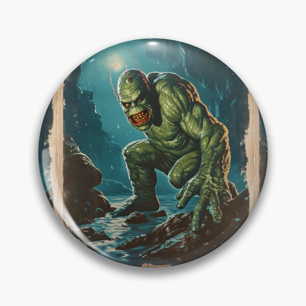 Item preview, Green Grotesque Creature in Retro Poster Style designed and sold by Piotrek0001.