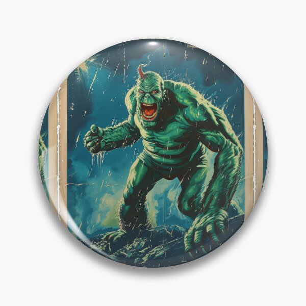Item preview, Green Grotesque Creature in Retro Poster Style designed and sold by Piotrek0001.