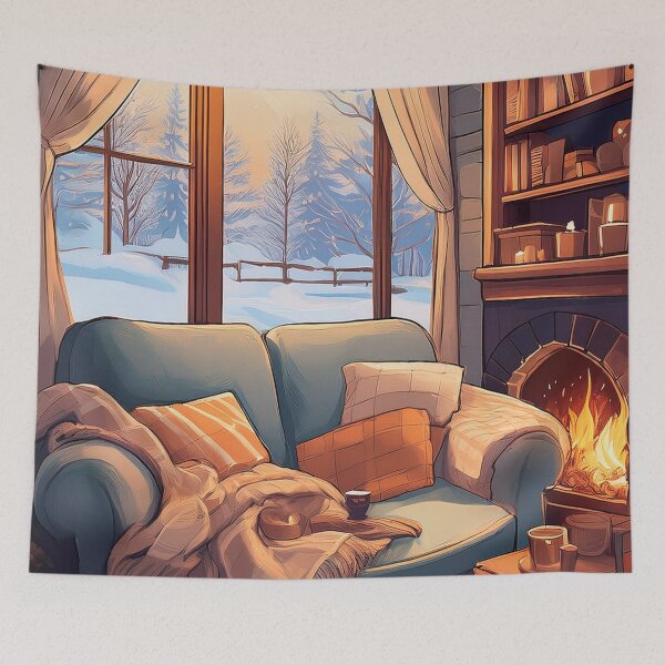 Item preview, Cosy Fireside & Winter Warmth – Hygge Art designed and sold by RaiyaTees.