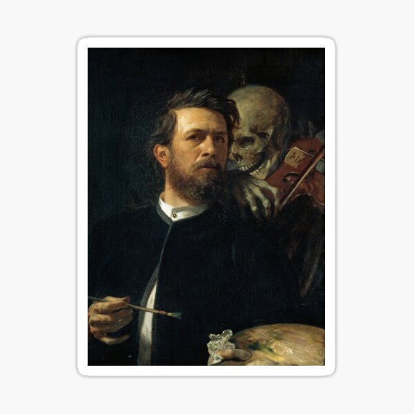Item preview, Arnold Bocklin - Self-Portrait with Death Playing the Fiddle designed and sold by elinaarbidane.