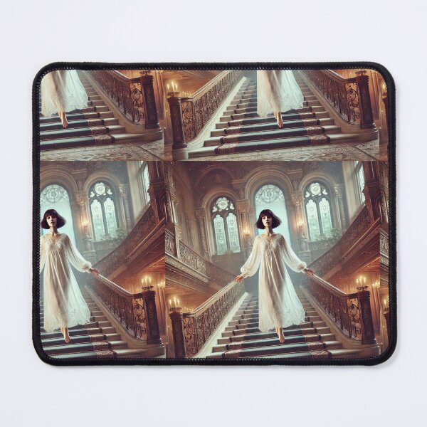 Item preview, The Ethereal Descent: Dark-Haired Woman Floating in Victorian Mansion designed and sold by Meta2Physical.