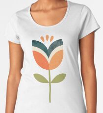 Retro Tulip - Orange et Vert Olive T-shirt premium femme