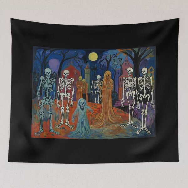 Item preview, Day of the Dead expressionist art painting designed and sold by Vintage Designs +.