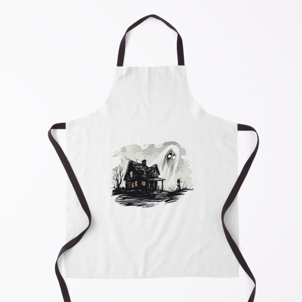 Item preview, haunted house ghost landscape black and white designed and sold by G-M-Designs.