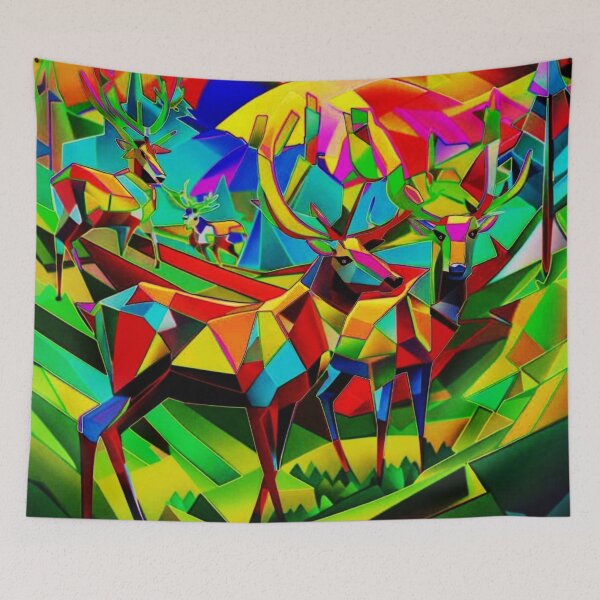 Item preview, Reindeer gathering in valley designed and sold by George Hutton Hunter.