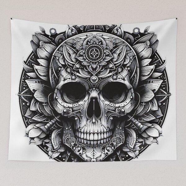 Item preview, Skull Black White, Horror, Halloween, Logo, Ornaments designed and sold by Salimgor Hangaround Music.