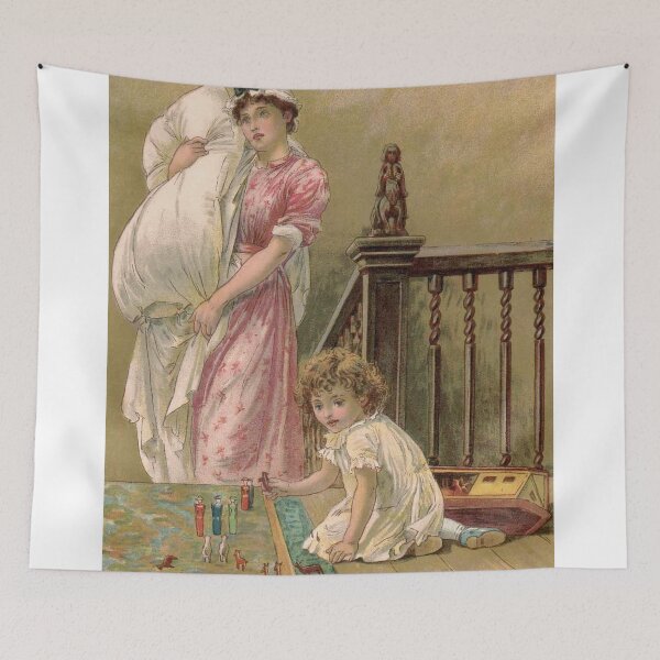 Item preview, Mother and Daughter vintage painting designed and sold by Vintage Designs +.
