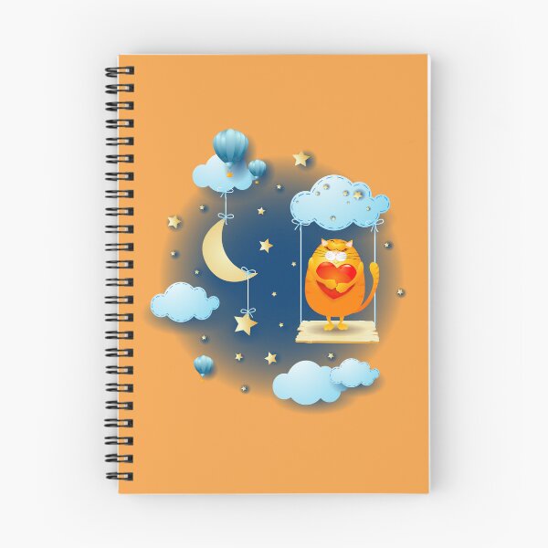 Item preview, Cat in love over the swing, at night designed and sold by LuisaVenturoli.