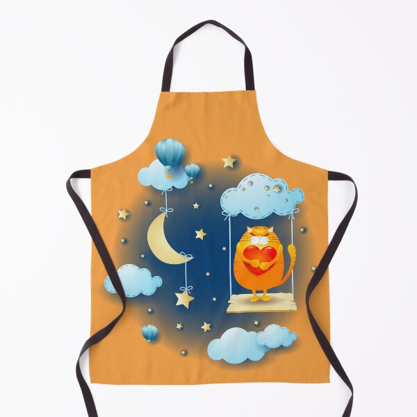 Item preview, Cat in love over the swing, at night designed and sold by LuisaVenturoli.